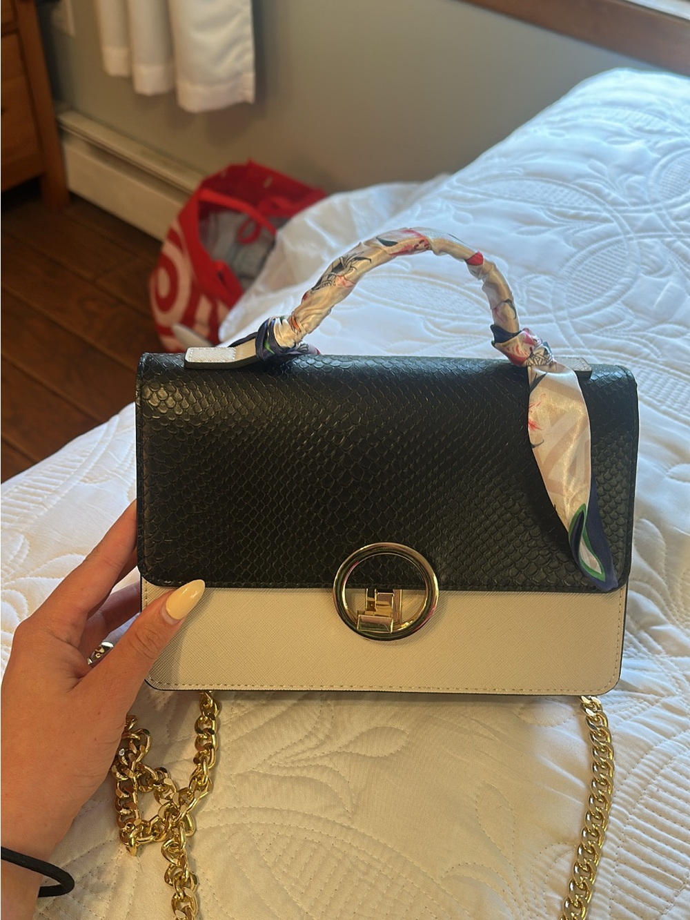 Navy and Cream Aldo Bag
